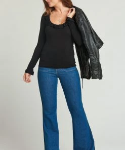 Show Me Your Mumu Jackie Top ~ Textured Spandy Black Clothes