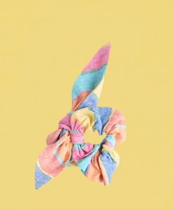 Show Me Your Mumu Lucie Tie Adult Scrunchie ~ Rainbow Stripe Linen