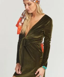 Show Me Your Mumu Monroe Dress ~ Velvet Rib Pine