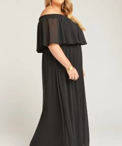 Show Me Your Mumu Hacienda Maxi Dress ~ Black Chiffon