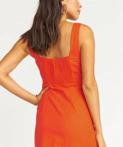Show Me Your Mumu Cora Dress ~ Tangerine Linen Clothes