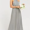 Show Me Your Mumu Bridesmaids Dresses Amanda Maxi Dress ~ Soft Charcoal Crisp