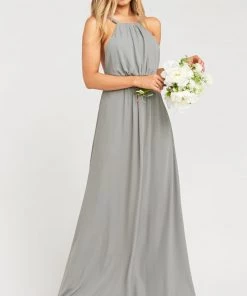 Show Me Your Mumu Bridesmaids Dresses Amanda Maxi Dress ~ Soft Charcoal Crisp
