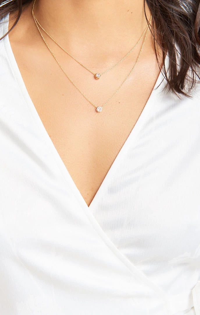 Show Me Your Mumu Double Layer Gemstone Necklace ~ Gold 3 Show Me Your Mumu Double Layer Gemstone Necklace ~ Gold