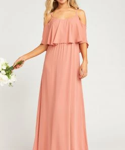Show Me Your Mumu Caitlin Ruffle Maxi Dress ~ Rustic Mauve Crisp