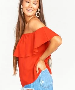 Show Me Your Mumu Ruffle Top ~ Bonfire