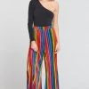 Show Me Your Mumu Bottoms Campbell High Slit Pants ~ Rainbow Parade Pleat
