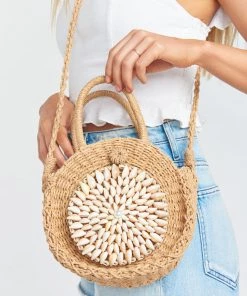 Show Me Your Mumu Cassie Shell Crossbody Bag ~ Natural