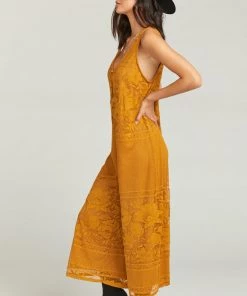 Show Me Your Mumu Goulding Jumpsuit ~ Moonlight Roses Lace Marigold