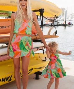 Show Me Your Mumu New Mu Dodd Ruffle Dress ~ Tropics Palm