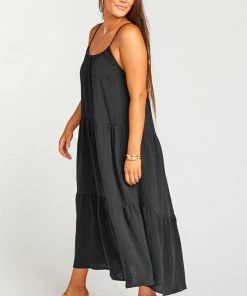 Show Me Your Mumu May Maxi Dress ~ Black Crinkle Gauze