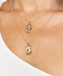 Show Me Your Mumu Accessories Devina Coin Layered Necklaces ~ Gold