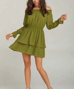 Show Me Your Mumu Esmeralda Dress ~ Dusty Olive Chiffon Clothes