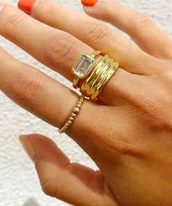 Show Me Your Mumu LUV AJ Brigitte Bezel Ring ~ Gold New Mu