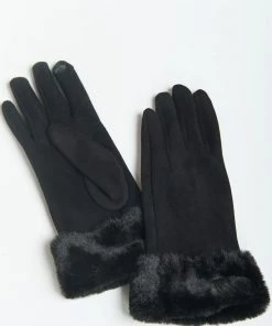 Show Me Your Mumu Smart Touch Faux Suede Gloves ~ Black