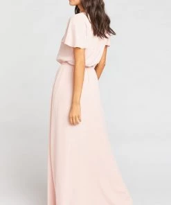 Show Me Your Mumu Bridesmaids Dresses Michelle Flutter Maxi Dress ~ Dusty Blush Crisp