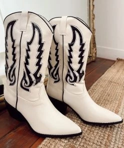 Show Me Your Mumu New Mu Billini Norva Western Boot ~ Bone/Black 11 Show Me Your Mumu New Mu Billini Norva Western Boot ~ Bone/Black