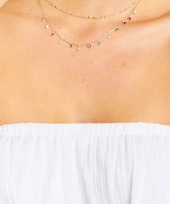 Show Me Your Mumu 14K Gold Plated Necklace ~ Rainbow/Gold Accessories