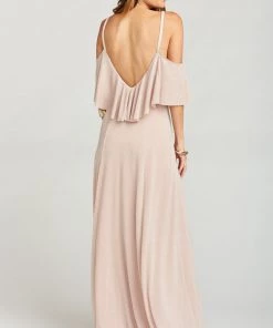 Show Me Your Mumu Renee Ruffle Maxi Dress ~ Dancing Queen Shine Blush