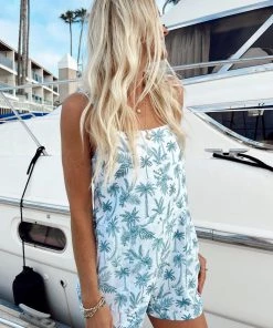 Show Me Your Mumu Catch Me Romper ~ Blue Lagoon Palm 11 Show Me Your Mumu Catch Me Romper ~ Blue Lagoon Palm
