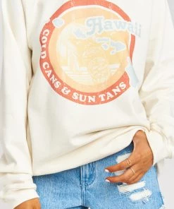 Show Me Your Mumu Salty Sweatshirt ~ Cold Cans & Sun Tans Graphic