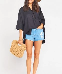 Show Me Your Mumu Horton Tunic ~ Black Linen