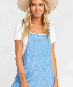 Show Me Your Mumu Beachside Overalls ~ Anchor Chambray Rompers