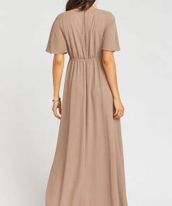 Show Me Your Mumu Maternity Emily Empire Maxi Dress ~ Dune Chiffon