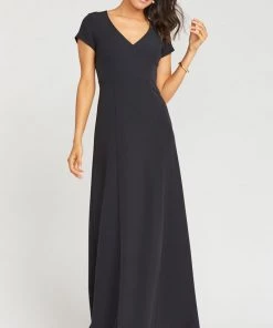 Show Me Your Mumu Geneva Gown ~ Black Stretch Crepe