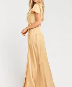 Show Me Your Mumu Noelle Wrap Dress ~ True Gold Luxe Satin Bridesmaids Dresses 7 Show Me Your Mumu Noelle Wrap Dress ~ True Gold Luxe Satin Bridesmaids Dresses