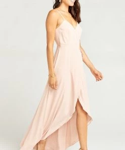 Show Me Your Mumu Mariah Wrap Dress ~ Dusty Blush Crisp