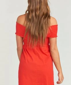 Show Me Your Mumu Mandy Smocked Dress ~ Cherry Poplin Maternity