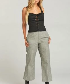 Show Me Your Mumu Bottoms Clover Straight Flare Pants ~ London Calling Plaid