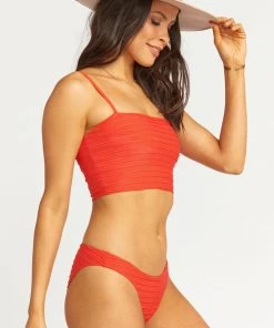 Show Me Your Mumu Cozumel High Side Bottom ~ Tomato Red Swim
