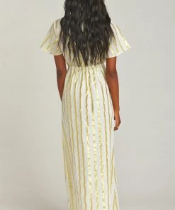 Show Me Your Mumu Clothes Fiona Maxi Dress ~ South Beach Stripe Gold