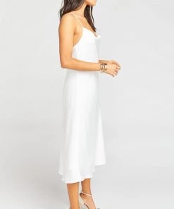 Show Me Your Mumu Verona Cowl Dress ~ Ivory Luxe Satin Dresses