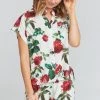 Show Me Your Mumu Piper PJ Set With Eye Mask ~ Budding Rosemance Ivory