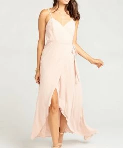 Show Me Your Mumu Mariah Wrap Dress ~ Dusty Blush Crisp