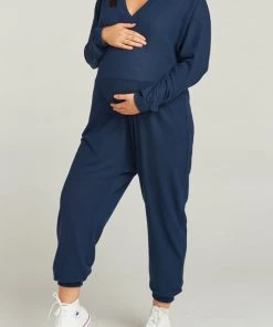 Show Me Your Mumu Jules Jumpsuit ~ Navy Brushed Hacci
