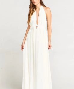 Show Me Your Mumu Luna Halter Dress ~ Wedding Cake Chiffon