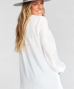Show Me Your Mumu Maternity Alicia Tunic ~ White Silky Dots