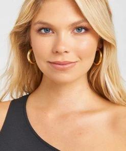 Show Me Your Mumu 14K Gold Dipped Tube Hoops ~ Gold