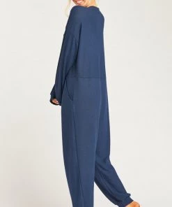 Show Me Your Mumu Jules Jumpsuit ~ Navy Brushed Hacci