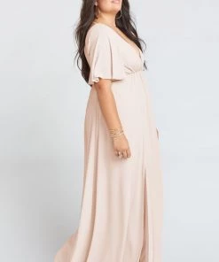 Show Me Your Mumu Faye Flutter Maxi Dress ~ Dusty Blush Crisp