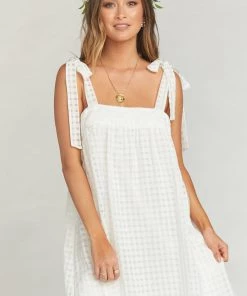 Show Me Your Mumu Clothes Cleo Tie Top Dress ~ Charmed And Checkered Ivory