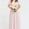 Show Me Your Mumu Emily Empire Maxi Dress ~ Neutral Mauve Chiffon Maternity