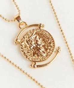 Show Me Your Mumu Accessories Devina Coin Layered Necklaces ~ Gold