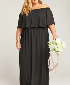 Show Me Your Mumu Hacienda Maxi Dress ~ Black Chiffon