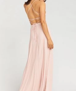 Show Me Your Mumu Godshaw Goddess Gown ~ Dusty Blush Crisp Bridesmaids Dresses