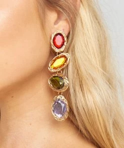 Show Me Your Mumu Salma Drop Earrings ~ Gold/Rainbow